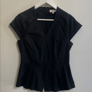 British India Traveller V-Neck Black Short Sleeve Top. Size 7